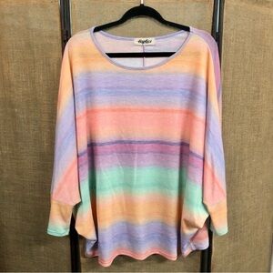 ‼️SOLD‼️Haptics Colorful Rainbow Striped Size 1X Oversized